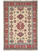 4x6 Beige Kuba Afghan Hand Knotted Wool Area Rug